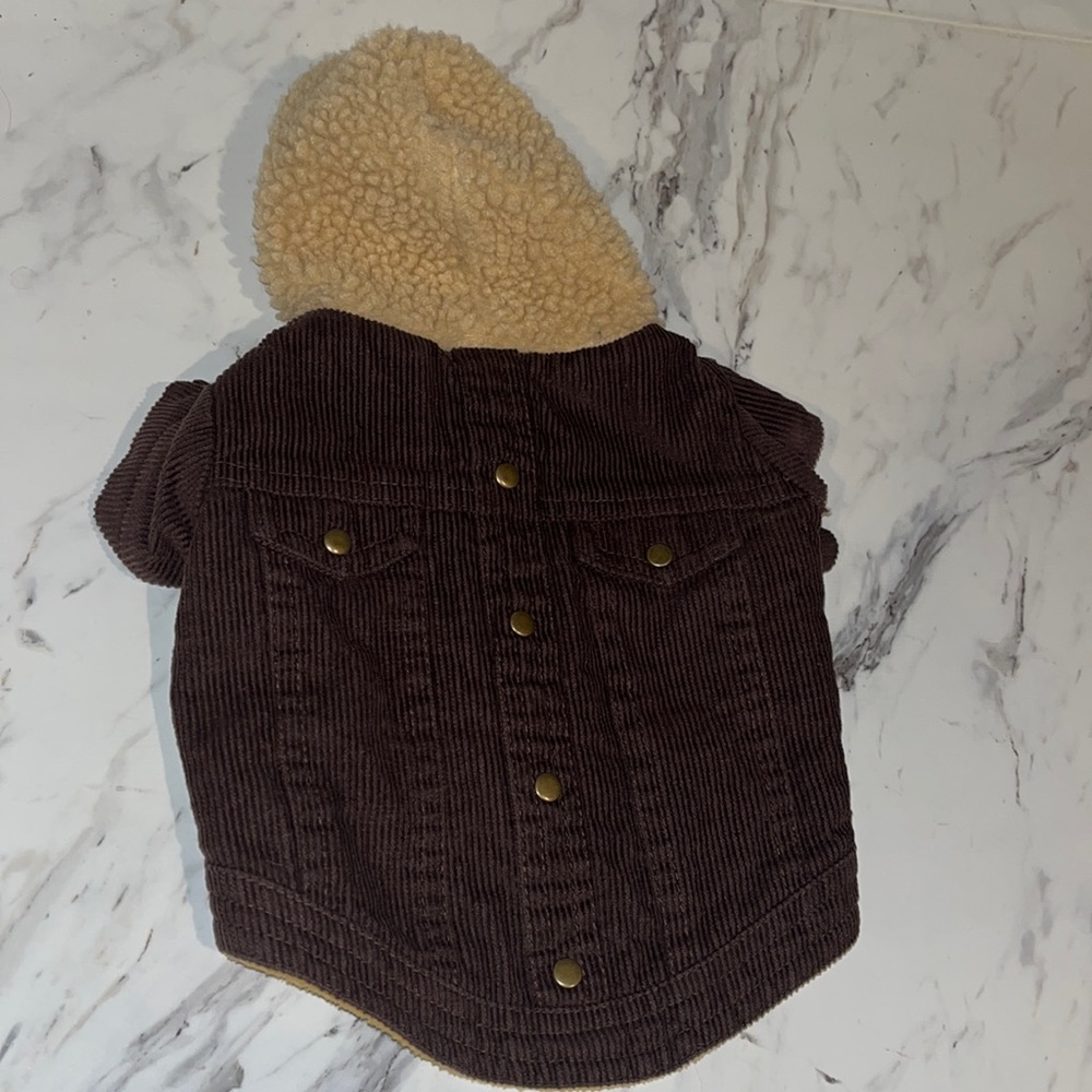 Brown and tan dog jacket